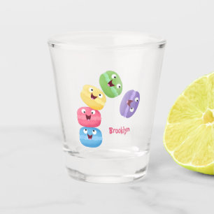 Verre A Shot Illustration de caricature de macarons marrant mig