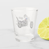 Verre A Shot Illustration de Chopper Motorcycle 1950 (Dos)
