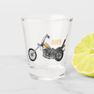 Verre A Shot Illustration de Chopper Motorcycle 1950