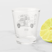 Verre A Shot Illustration de dessin animé Campervan (Dos)