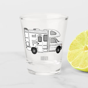 Verre A Shot Illustration de dessin animé Campervan