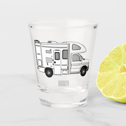 Verre A Shot Illustration de dessin animé Campervan (Devant)