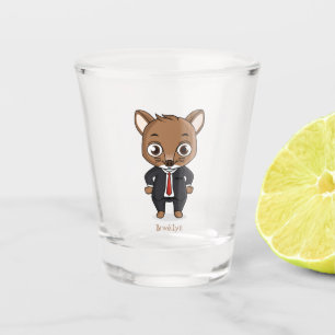 Verre A Shot Illustration de dessin animé de rat mignon