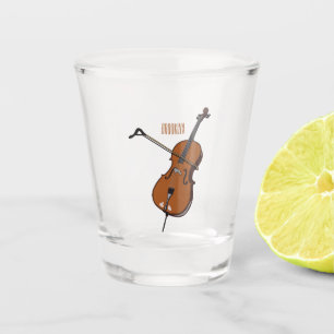 Verre A Shot illustration de dessin animé de violoncelle