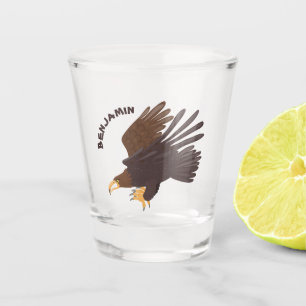 Verre A Shot Illustration de dessin animé drôle d'aigle royal