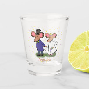 Verre A Shot Illustration de dessin animé d'un couple de souris