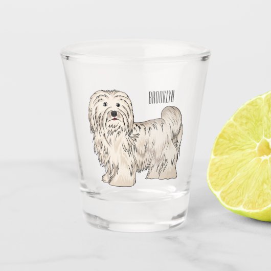 Verre A Shot Illustration de dessin de chien de Havan (Devant)