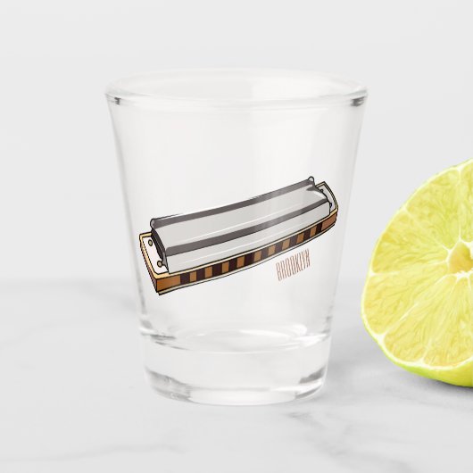 Verre A Shot Illustration de dessin d'Harmonica (Devant)