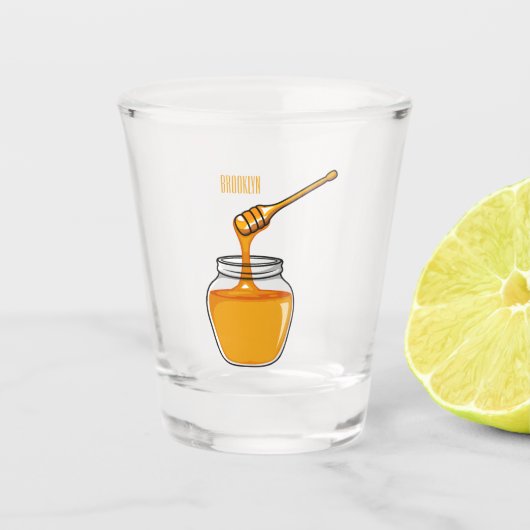 Verre A Shot Illustration de dessin sur le miel (Devant)