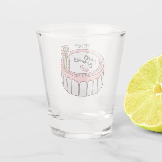 Verre A Shot Illustration de gâteau d'anniversaire (Dos)
