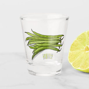 Verre A Shot Illustration de haricots verts