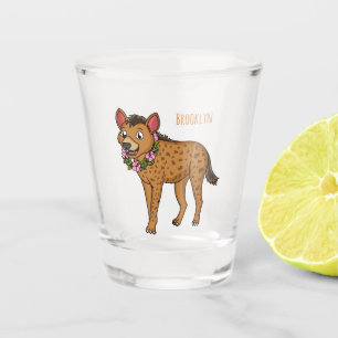 Verre A Shot Illustration de Hyena et de fleurs