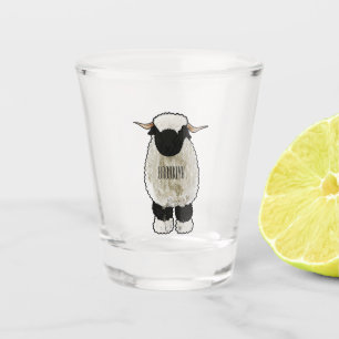 Verre A Shot Illustration de la caricature de mouton Valais Bla