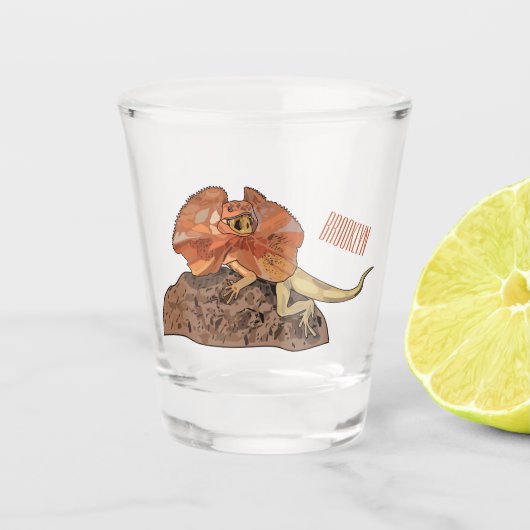 Verre A Shot Illustration de lézard à col frisé (Devant)