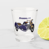 Verre A Shot Illustration de moto pourpre Sidecar (Devant)