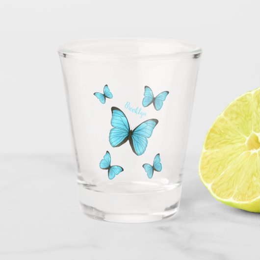 Verre A Shot Illustration de papillons Morpho (Devant)