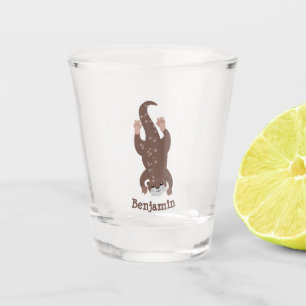 Verre A Shot Illustration de plongée de loutre mignonne