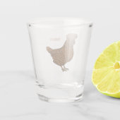 Verre A Shot Illustration de poulet à la polis chamois (Dos)