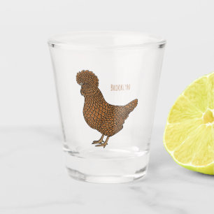 Verre A Shot Illustration de poulet à la polis chamois