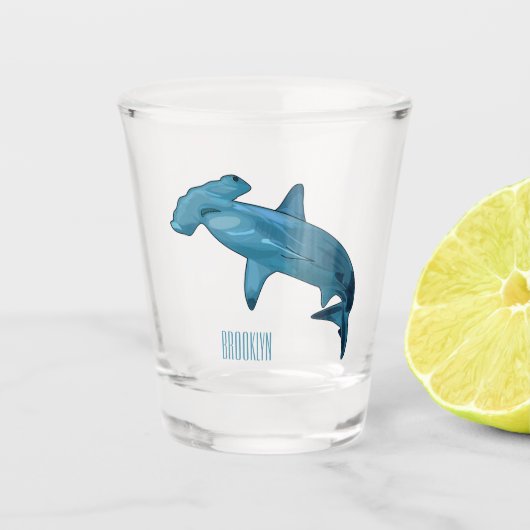 Verre A Shot Illustration de requin marteau (Devant)