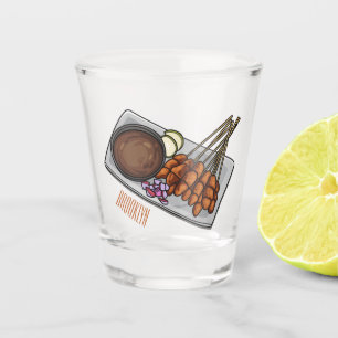 Verre A Shot Illustration de Satay