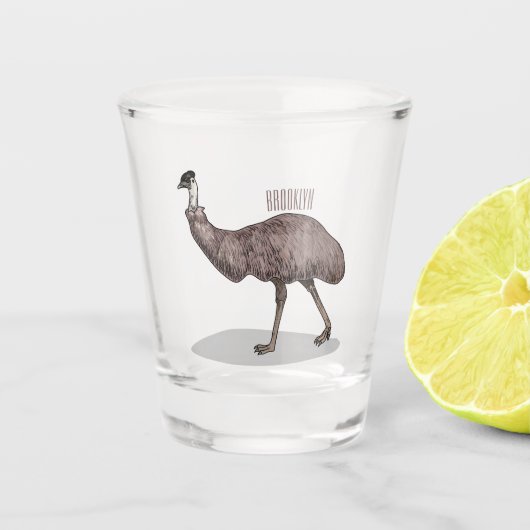 Verre A Shot Illustration d'Emu bird (Devant)