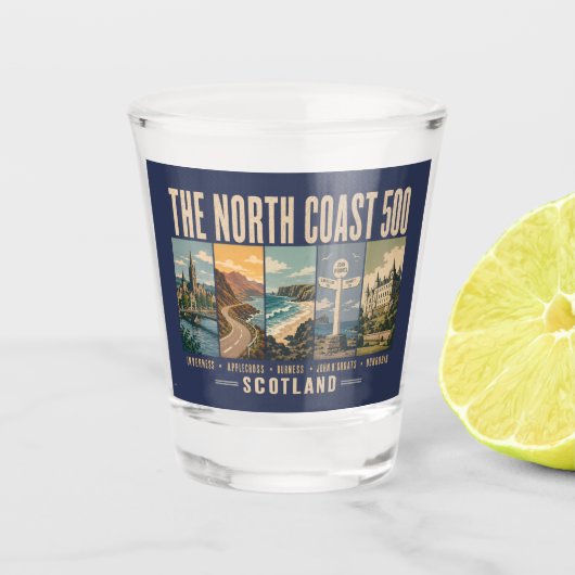 Verre A Shot Illustration des monuments de la North Coast 500 e (Devant)