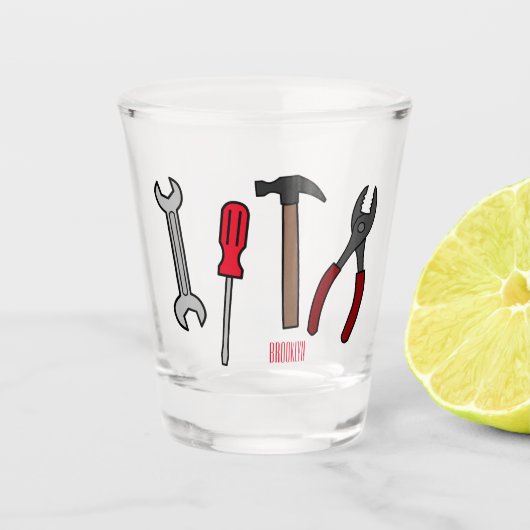 Verre A Shot Illustration des outils de menuiserie (Devant)