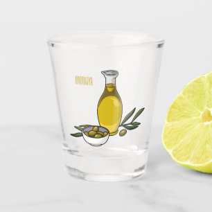 Verre A Shot Illustration d'huile d'olive