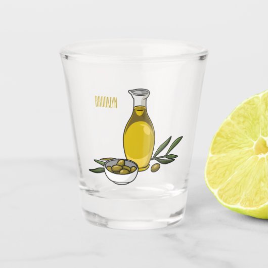 Verre A Shot Illustration d'huile d'olive (Devant)