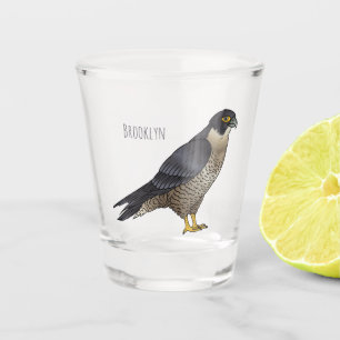 Verre A Shot Illustration d'oiseau de faucon pèlerin