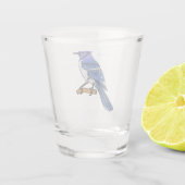 Verre A Shot Illustration d'oiseau de jay bleu (Dos)