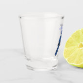 Verre A Shot Illustration d'oiseau de jay bleu (Gauche)