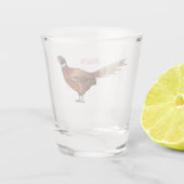 Verre A Shot Illustration d'oiseau faisan à cou circulaire (Dos)