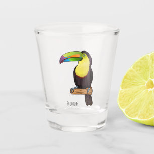 Verre A Shot Illustration d'oiseau toucain à bec de Keel