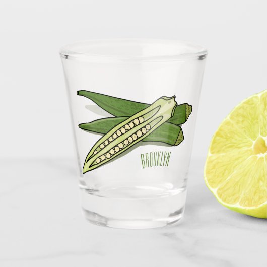 Verre A Shot Illustration d'Okra (Devant)