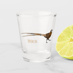 Verre A Shot Illustration du faisan de Reeves