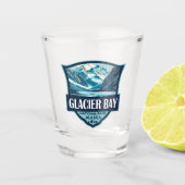 Verre A Shot Illustration du parc national de Glacier Bay Retro (Devant)