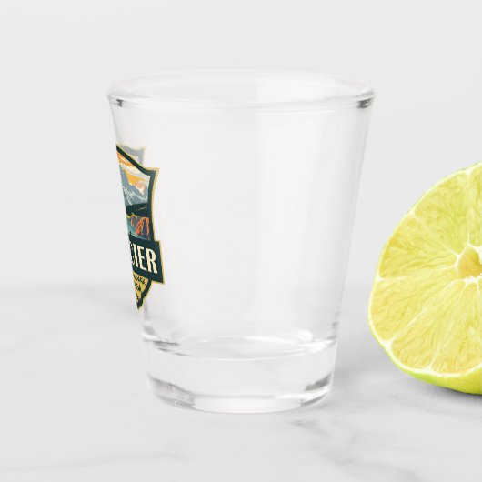 Verre A Shot Illustration du parc national Glacier Voyage Vinta (Droite)