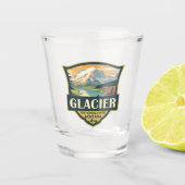 Verre A Shot Illustration du parc national Glacier Voyage Vinta (Devant)