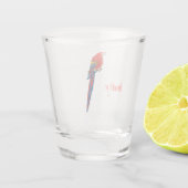 Verre A Shot Illustration du perroquet de macaw Scarlet (Dos)