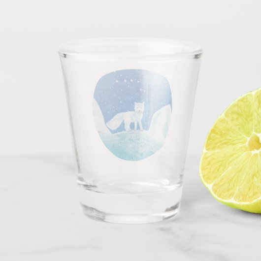 Verre A Shot Illustration du Petit Renard arctique (Vulpes lago (Dos)