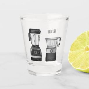 Verre A Shot Illustration du processeur et du mixeur alimentair