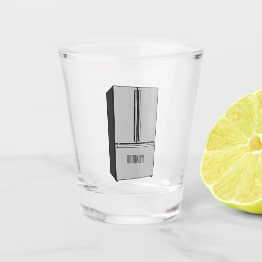 Verre A Shot Illustration du réfrigérateur de porte française (Devant)