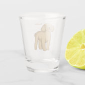 Verre A Shot Illustration d'un caniche brun joyeux (Dos)