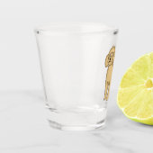 Verre A Shot Illustration d'un caniche brun joyeux (Gauche)