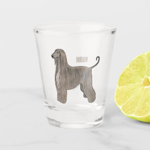 Verre A Shot Illustration d'un chien hound afghan