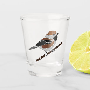 Verre A Shot Illustration d'un oiseau de poulet boréal
