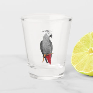 Verre A Shot Illustration d'un perroquet gris en Afrique