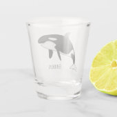 Verre A Shot Illustration d'une baleine tueuse (Dos)